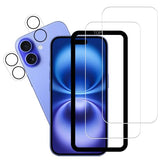 Screen Protector For iPhone 16 Tempered Glass 2-Pack Camera Lens Protector Film 2-Pack With Easy Alignment Tool