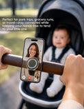 Stroller Phone Holder Compatible with Uppababys,Gracos,Bugaboos - Strong Magnetic Stroller Phone Mount,Compatible with MagSafes,Adjustable Silicone