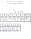 Aluminum Usb Wired Keyboard With Numeric Keypad For Mac Pro, Mini Mac, Imac, Imac Pro, Macbook Pro/Air, Laptop And Pc Computer