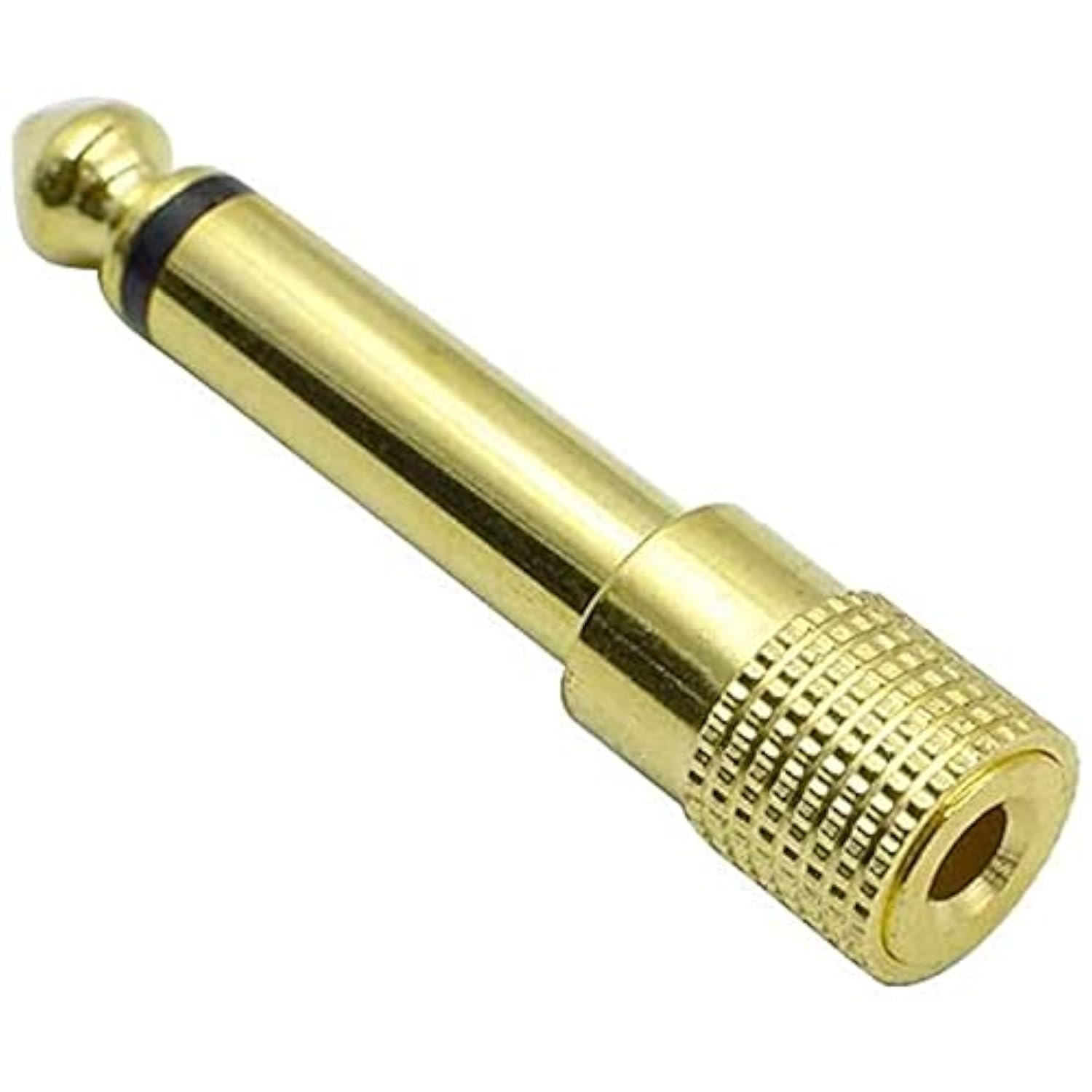 1/4 Mono To 1/8 Mono Adapter, 6.35Mm Ts Male Plug To 3.5Mm Female (Mono To Mono) Audio Adaptor Audio Connector Golden - (5 Pcs)