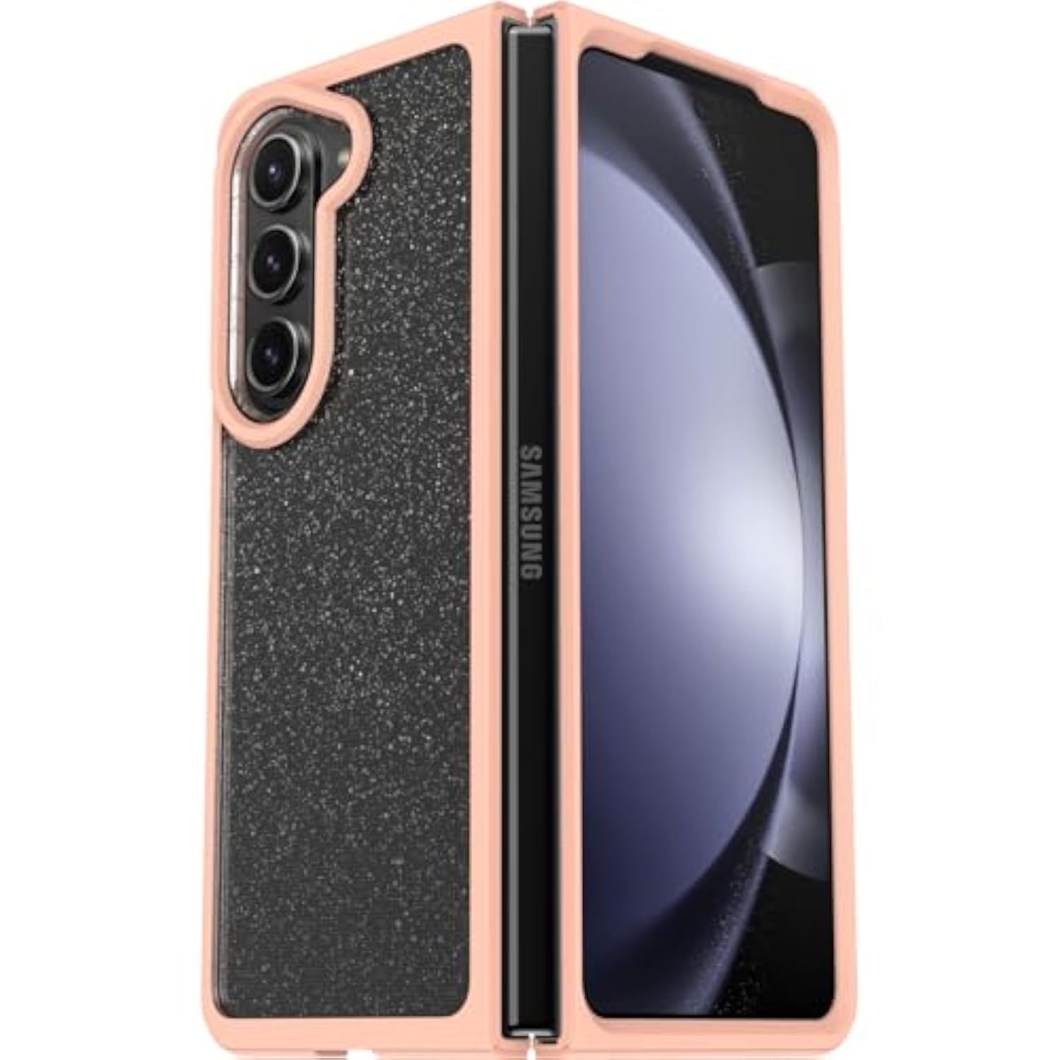 Peach and Clear OtterBox Galaxy Z Fold5 Thin Flex Series Phone Case