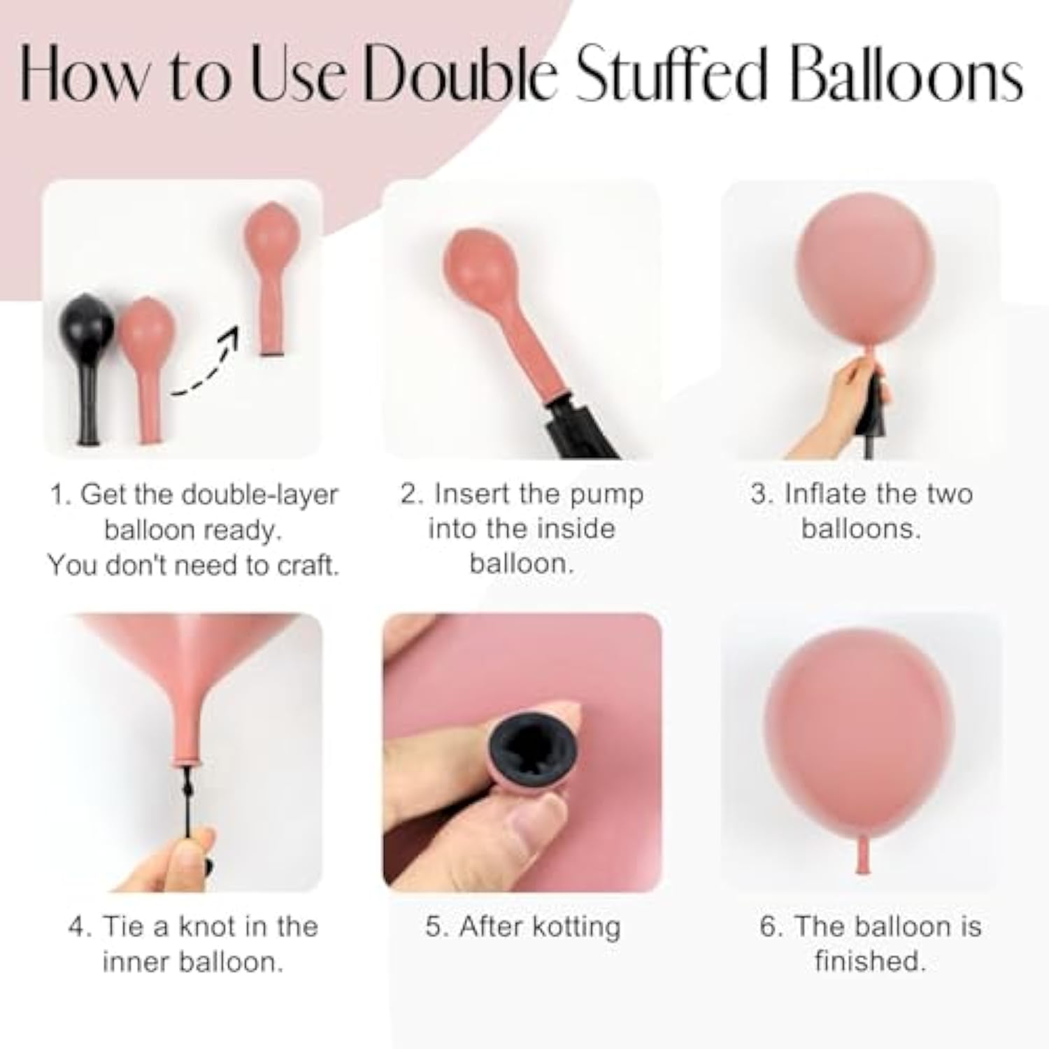 136pcs Boho Dusty Rose Pink Blush White Balloon Arch Kit for Wedding & Party