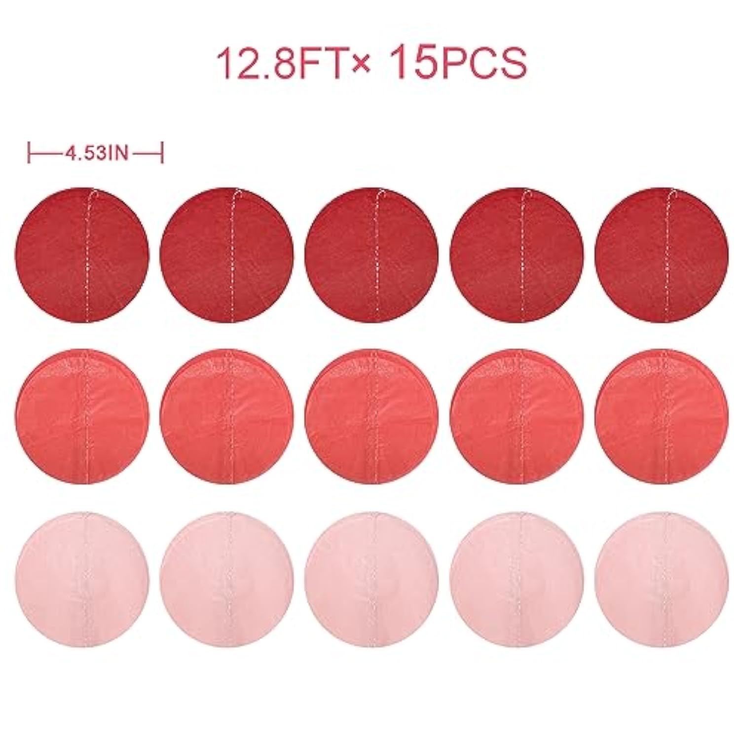 192 Ft Red Party Decorations Ombre Red Polka Dot Backdrop Streamer Tissue Paper Circle Dots Hanging Garland For Birthday Graduation Engagement Wedding Anniversary Valentines Holiday Hen Party Supplies