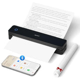 Portable Thermal Printer, Mt610 Pro Wireless For Travel, 300 Dpi Bluetooth Inkless Printer Support 8.5" X 11" Us Letter&A4&A5 Thermal Paper For Home, Compatible With Ios, Android, Laptop, Black