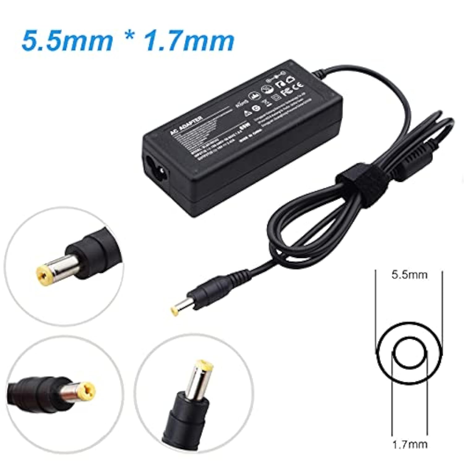 65W Ac Adapter Power Cord For Acer Lcd Monitor S230Hl S202Hl R240Hy R221Q Sb22