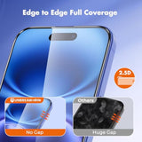 3-Pack Screen Protector For Iphone 16/15, Shatterproof Tempered Glass [Easy Installation Frame] [99.99% Hd Clear] [Case Friendly] [9H Hardness] [Full Coverage] For Apple 6.1 Inch