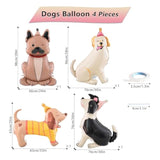 4 Pcs 4D Standing Pet Dog Foil Balloons Cute Puppy Balloons for Baby Showers