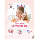 Unicorn Kids Headphones For Girls,Unicorn Bluetooth Headphones Foldable For Gi