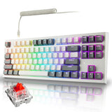 Phantom+ Elite 87 Mechanical Gaming Keyboard | Rgb Led Backlit | Hot Swappable Wraith Red Switches | 87 Key Tkl Layout | Thocky Sound Profile | Tri-Mode Wireless Bluetooth/2.4Ghz | White