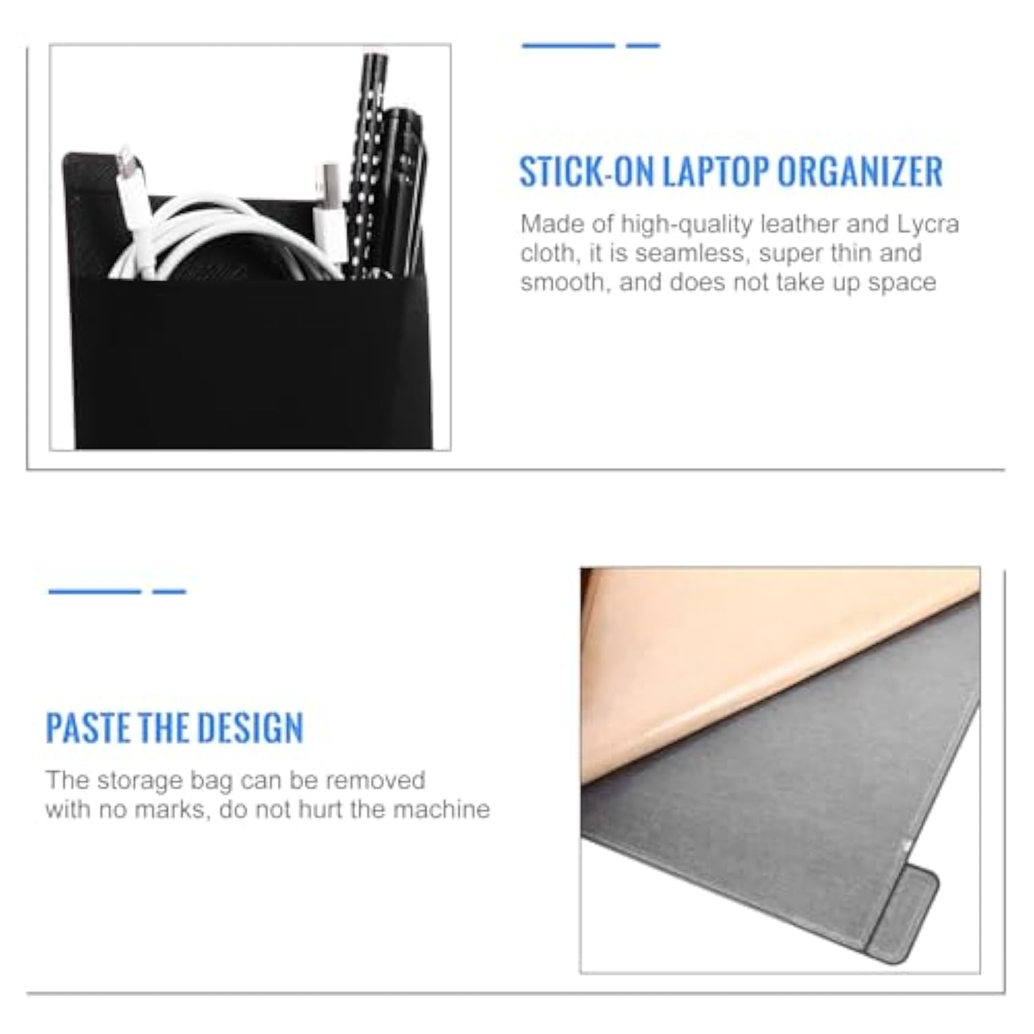 Storage Bag For Laptop - Elastic Adhesive Sleeve For External Hard Drive Cables And Pens - Reusable And Seamless Organizer Perfect For Tablets And Computer Accessories