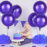 20-Pack 18-Inch Purple Round Foil Balloons for Party and Wedding Decor