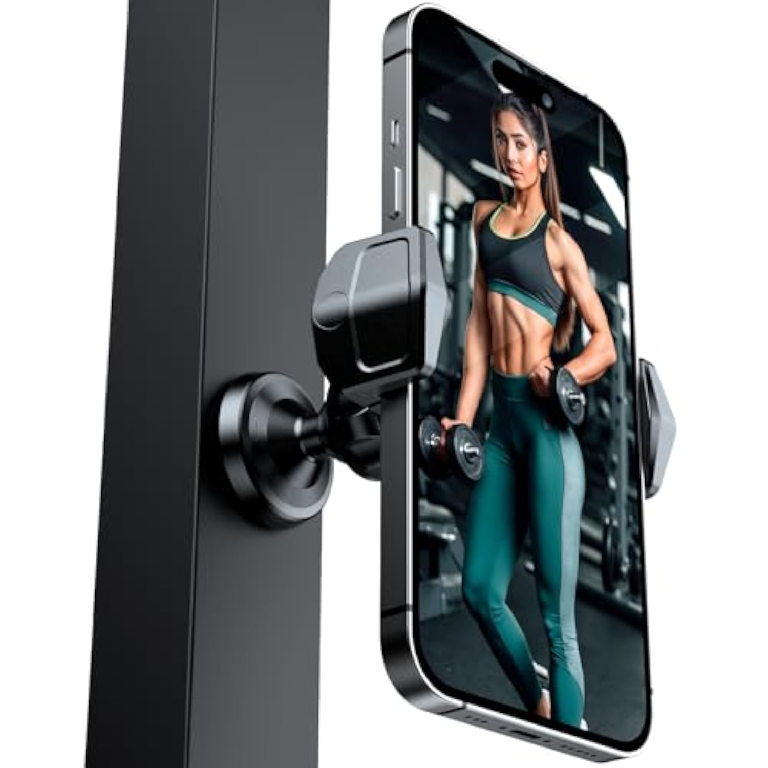Gym Magnetic Phone Holder, 360° Rotatable Magnet Phone Holder For Gym Workout-Record, [N55 Super Magnet] Magnetic Cellphone Holder For All 4-7 Inch Smartphones