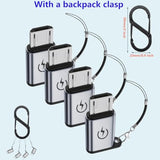 Micro Usb To Usb C Adapter (4 Pack),Type C Female To Micro Male Conversion Connector,With Lanyard Keychain,Compatible With Samsung Galaxy S7/S7 Edge,Micro Usb Devices (Gray)