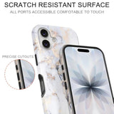 White Golden Marble 2 in 1 Phone Case for iPhone 17 6.3 Inch