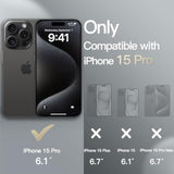 JETech Slim Case for iPhone 15 Pro 6.1-Inch with Camera Lens Full Cover Protection, Ultra-Thin Lightweight Matte Finish Minimalist Protective Phone Cover (Black Titanium)