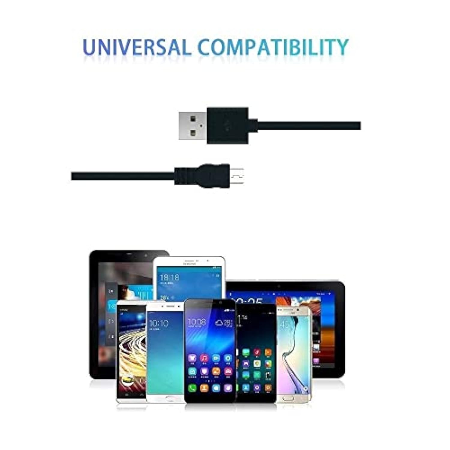 Micro Usb Cable, 5 Pack [6Ft, 6Ft, 3Ft, 3Ft, 1Ft], Fast Charging Cable, High S
