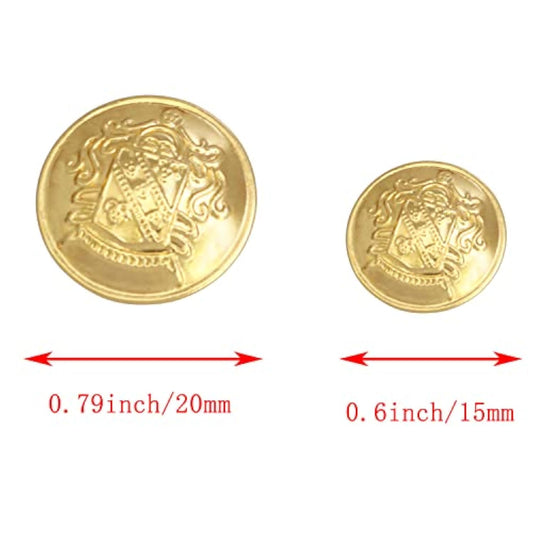 14Pcs Retro Metal Blazer Buttons Brass Buttons Suitable For Suits, Spo
