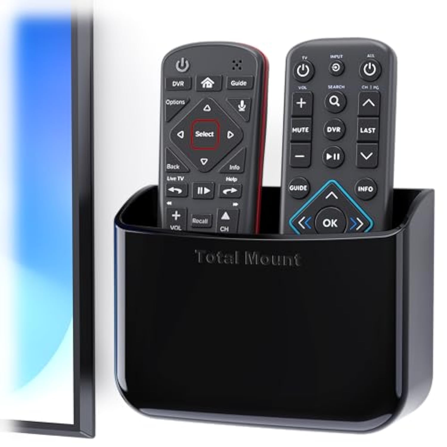 Universal Remote Control Holder Wall or TV Mount Large Black