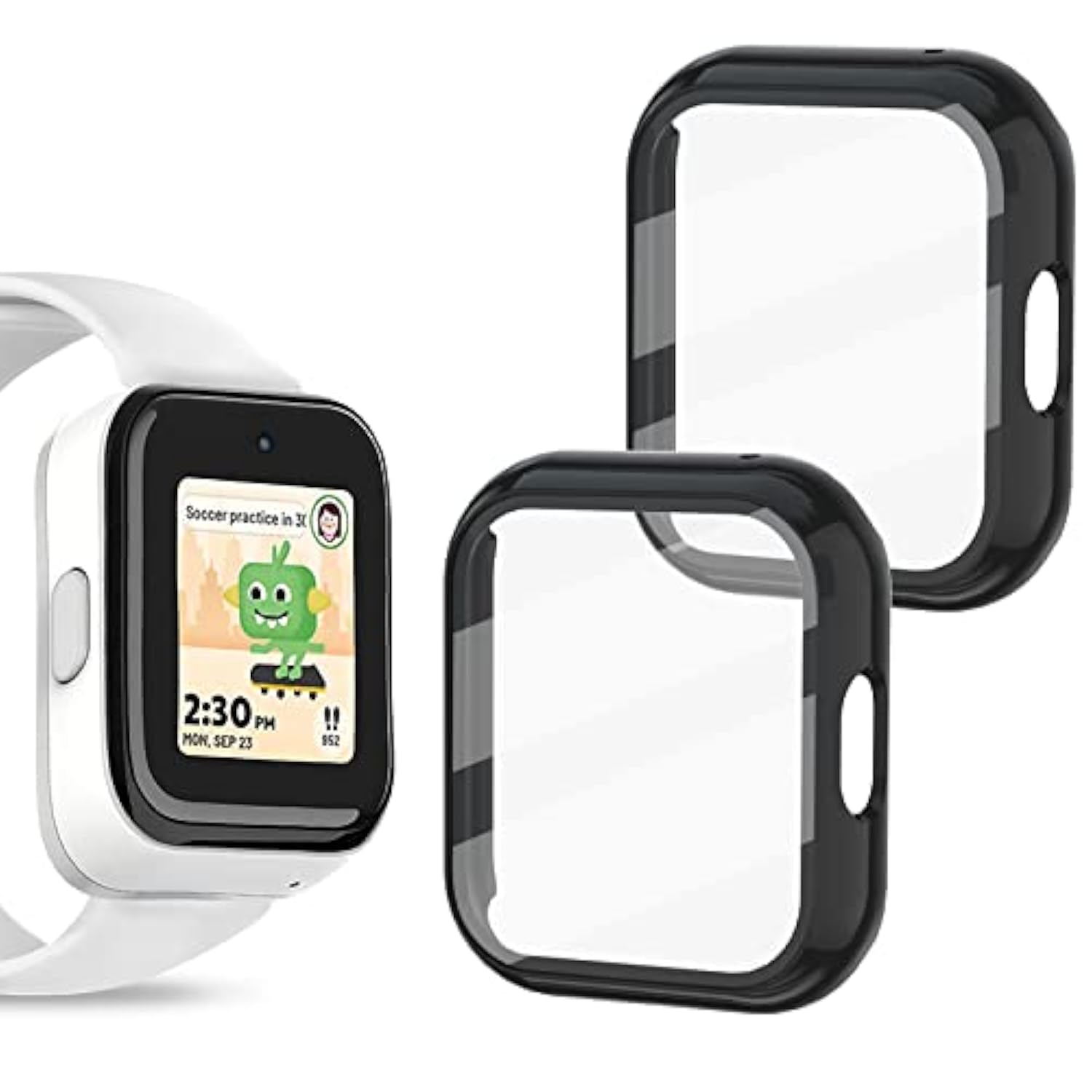 For Syncup Kids Watch Screen Protector, Upgraded 3Pack Hard Pc & Tempered Glass T-Mobile Sync Up Kids Watch Screen Protector Case Cover For Kids, Anti-Scratch And Touch Sensitive