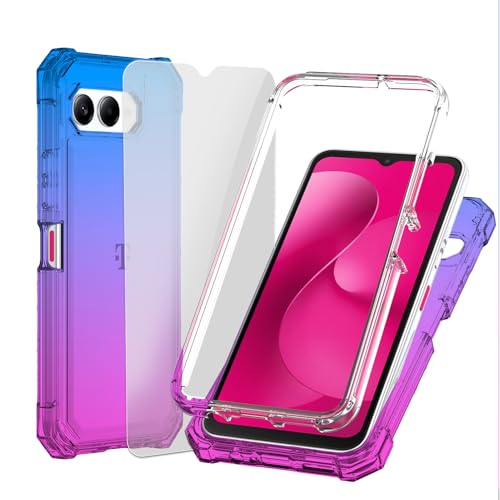 Case for TMobile REVVL 8, with Screen Protector, REVVL 8 Phone Case,Dual Layer Protection, Shockproof Corners TPU Bumper, Hard Silicone Full Body
