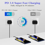 Type C Charger, 2-Pack 25W Type C Fast Charging Block With 6Ft Usb C Charger Cable Compatible With Galaxy S23 Ultra/S23+/S22/S21/S20/Phone 16/16 Plus/16 Pro Max/15/15 Pro Max/15 Plus-Black