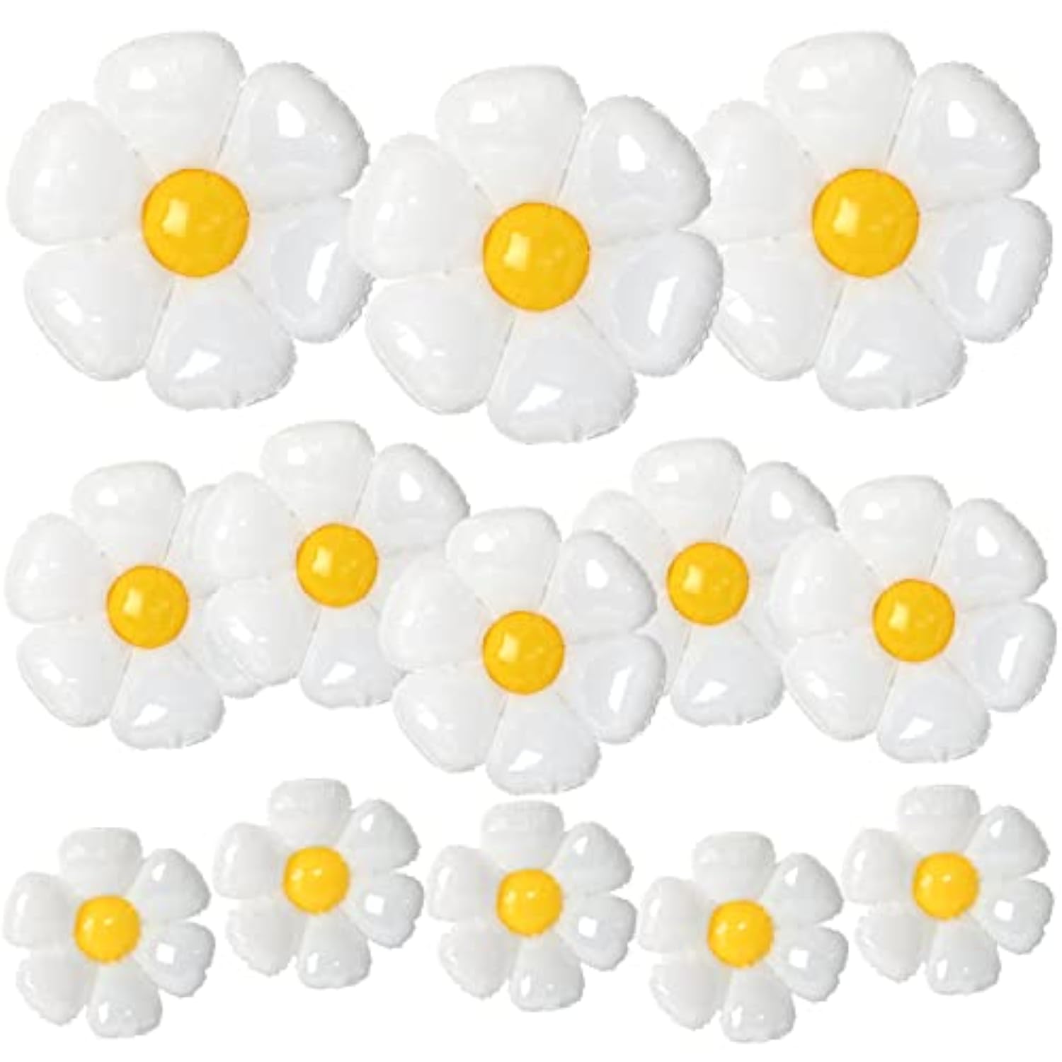 Daisy Balloons, 18Pcs White Daisy Flower Balloons Party Decorations For Birthday Wedding Baby Shower Party Decorations Supplies?Huge Balloon X 3, Medium X 5, Small X 10?