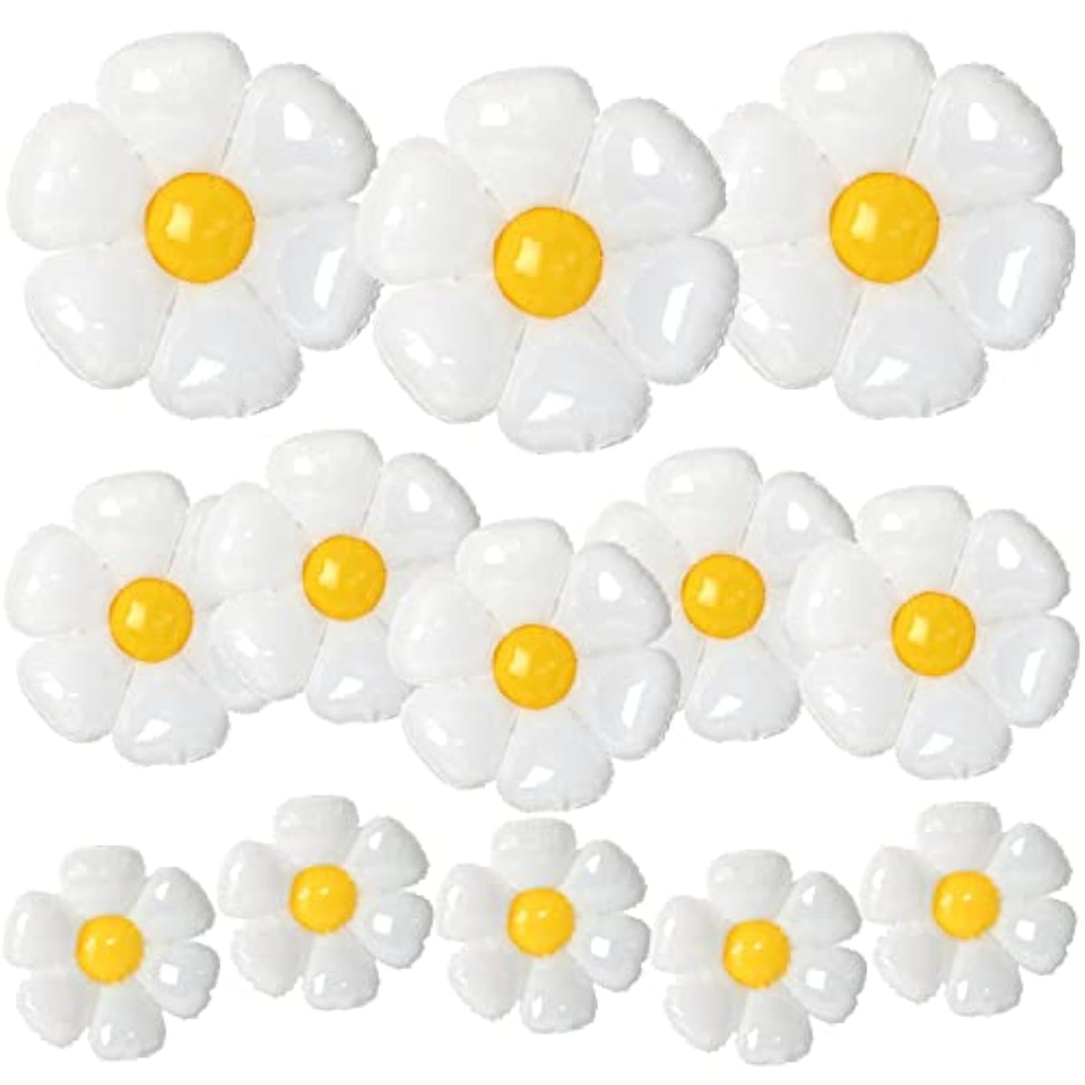 Daisy Balloons, 18Pcs White Daisy Flower Balloons Party Decorations For Birthday Wedding Baby Shower Party Decorations Supplies?Huge Balloon X 3, Medium X 5, Small X 10?