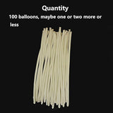 100 Pcs White Long Skinny Balloons for Animal Balloons, Includes Ties for Arch