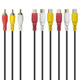 Rca Splitter Cable,Av Splitter 3 Rca Female Jack To 6 Rca Male Plug Rca Y Spli