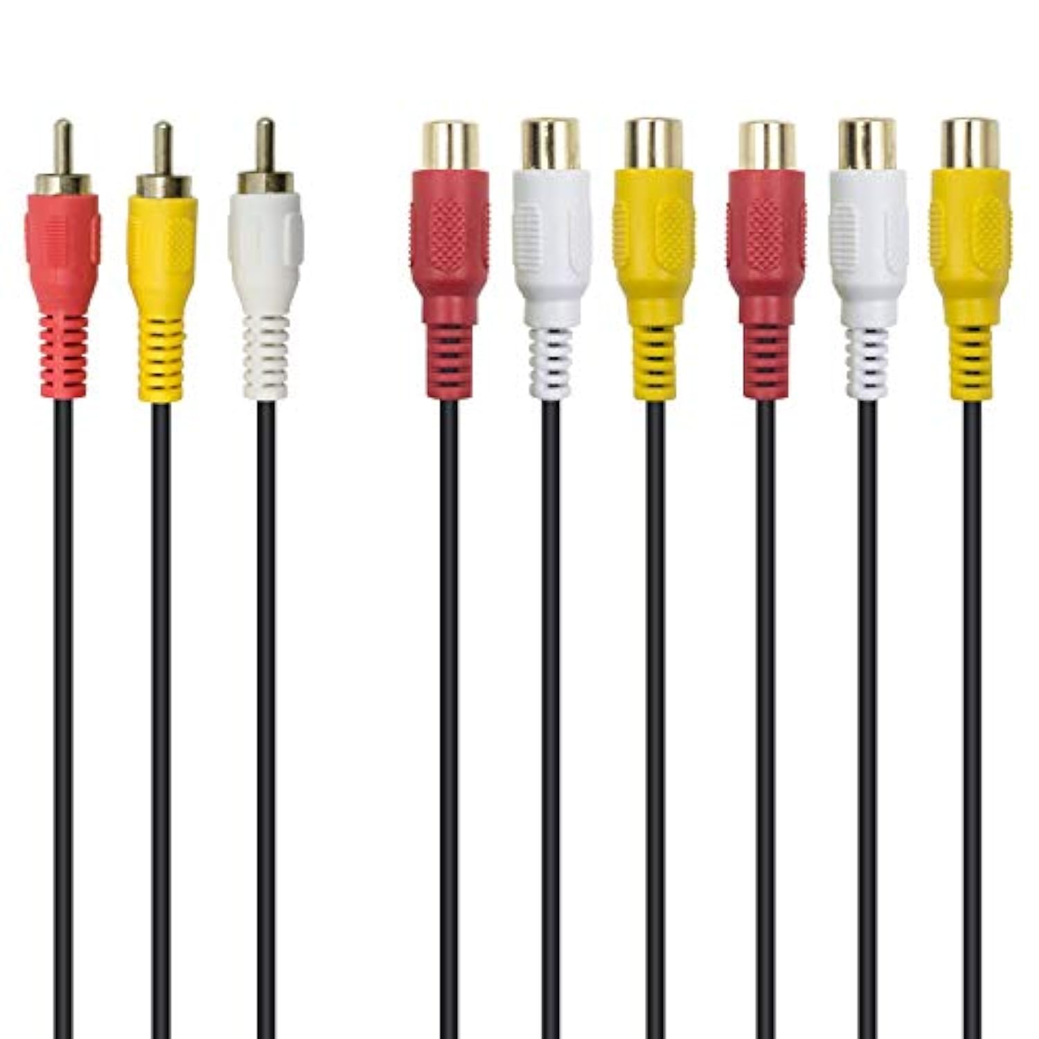 Rca Splitter Cable, Av Splitter 3 Rca Male Jack To 6 Rca Female Plug Rca Y Spl