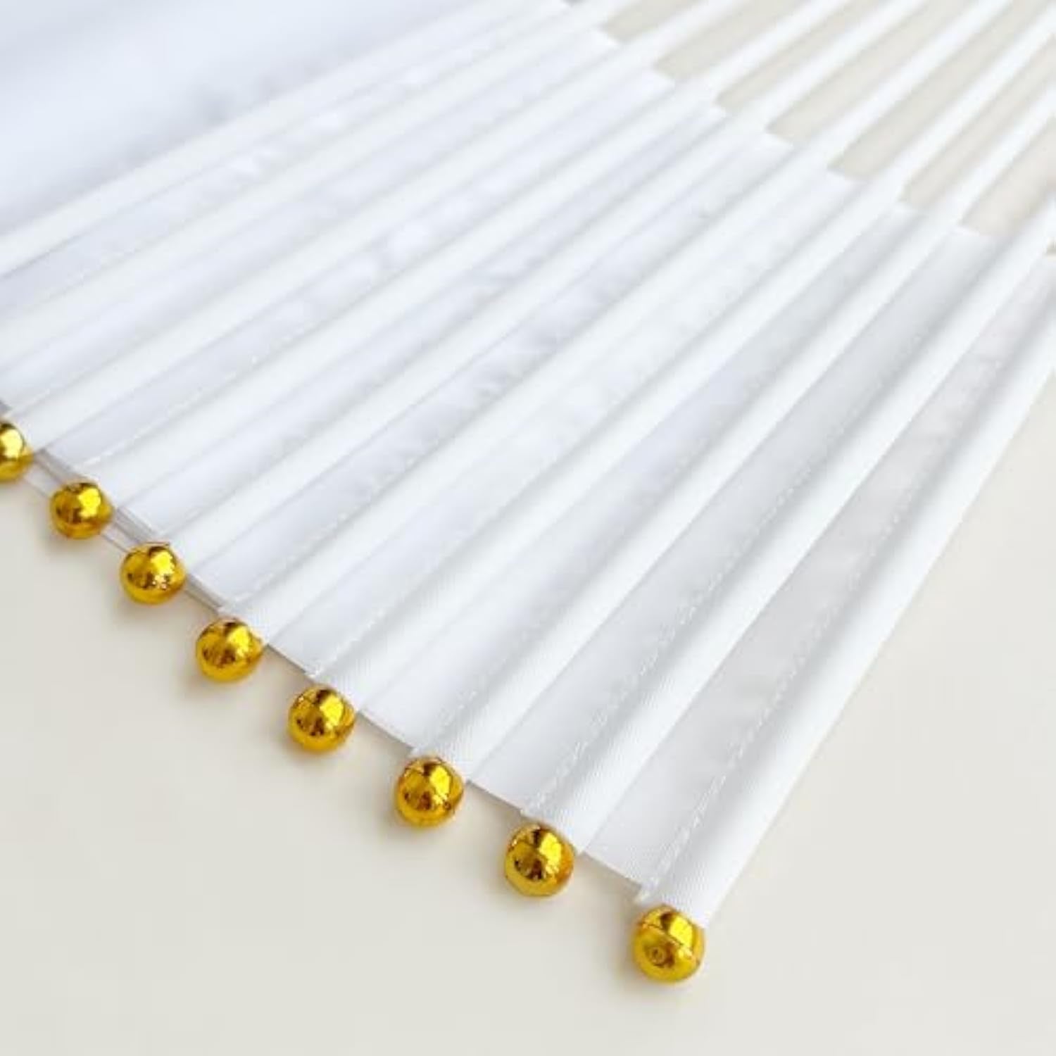25 Pack Small Blank White Flags on Sticks, DIY Parade & Party Event Decorations