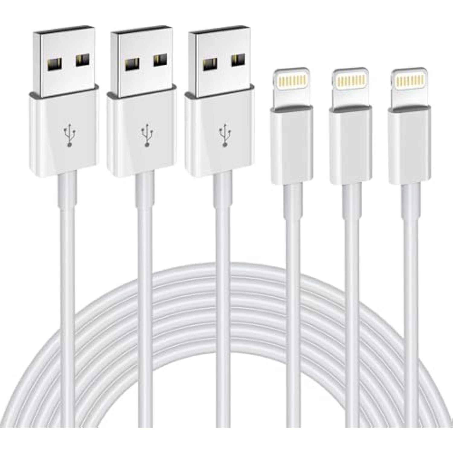 Iphone Charger 3Pack 6Ft Mfi Certified Usb A To Lightning Cable Fast Charging Cords Apple Charger Compatible With Iphone 14 13 12 11 Xs Xr X Pro Max Mini 8 7 6S 6 Plus 5S Se Ipad Ipod Airpods