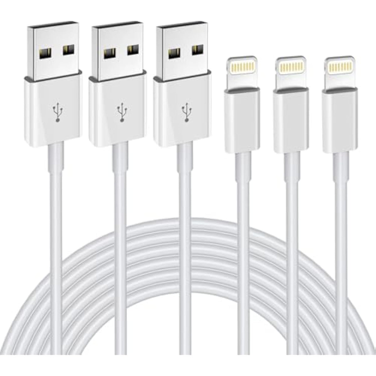 Iphone Charger 3Pack 6Ft Mfi Certified Usb A To Lightning Cable Fast Charging Cords Apple Charger Compatible With Iphone 14 13 12 11 Xs Xr X Pro Max Mini 8 7 6S 6 Plus 5S Se Ipad Ipod Airpods