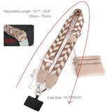 Clip And Go Crossbody Phone Strap With Wallet, Adjustable Zippered Pouch For All Phones, Khaki