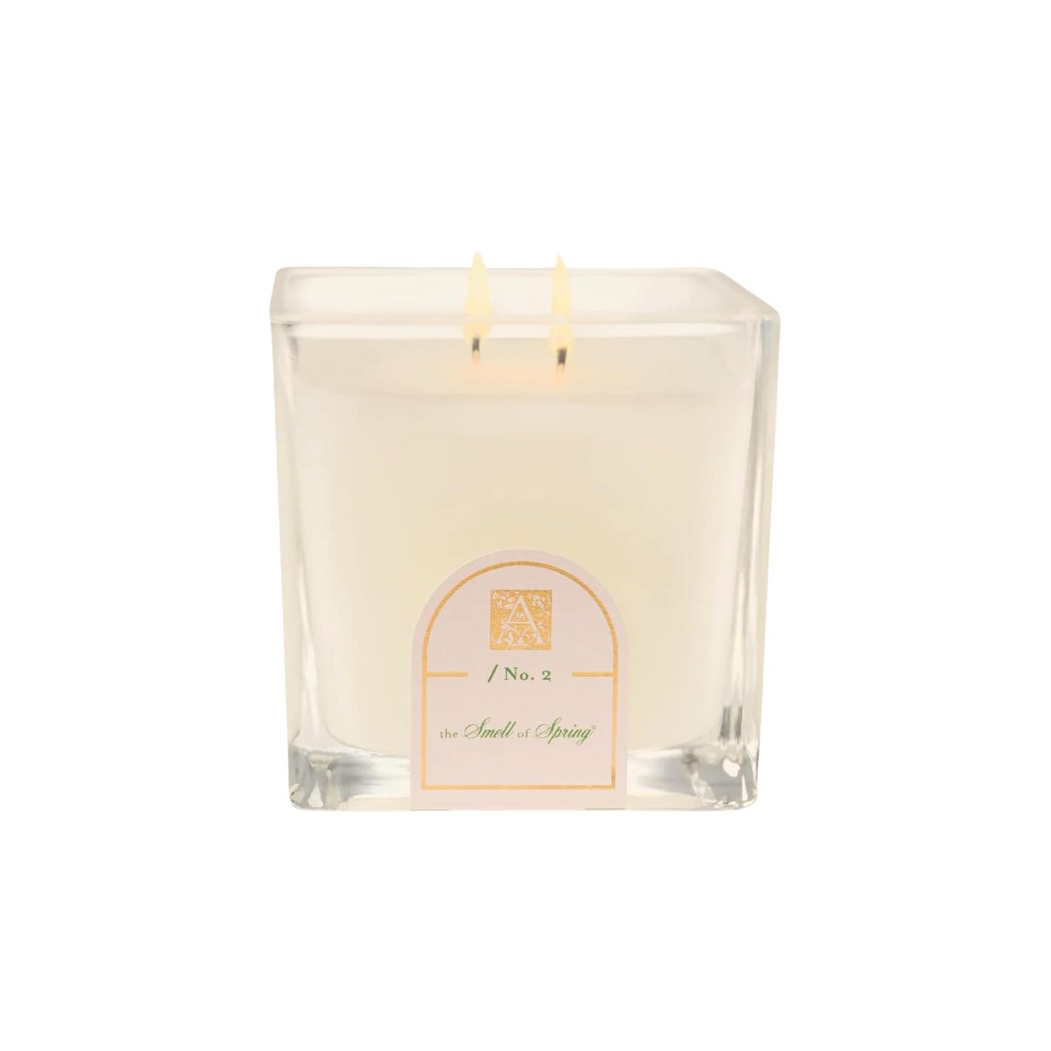 Glass Cube Candle, Smell Of Spring, 12 Ounces