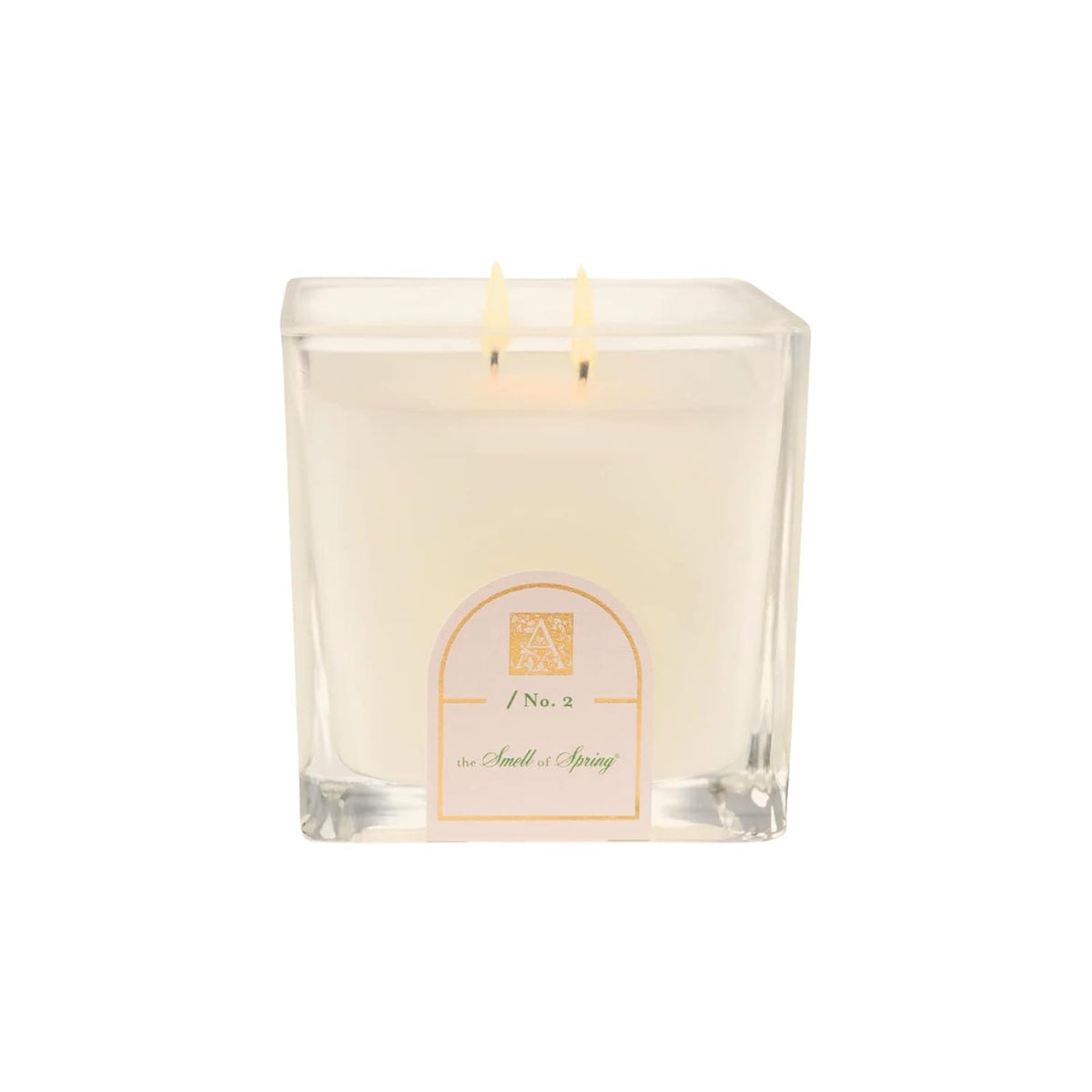 Glass Cube Candle, Smell Of Spring, 12 Ounces