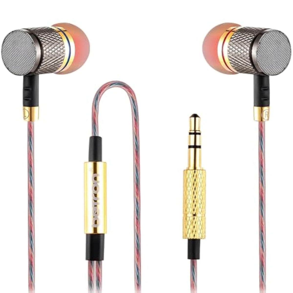 Ysm1000 Earphones In Ear Headphones Wired 3.5Mm Jack Tangle-Free Cable Case And Noise Isolating Earbuds