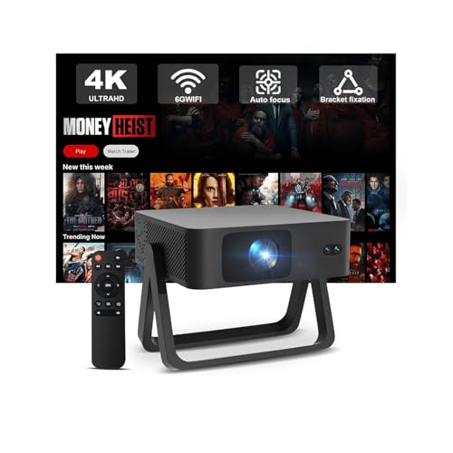 Portable Projector Native 1080P 4K Support, 5G Wifi Bluetooth Movie Projector, Auto Focus 360° Adjustable Stand, Dustproof Home Theater Mini Projector For Indoor Outdoor Use