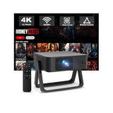 Portable Projector Native 1080P 4K Support, 5G Wifi Bluetooth Movie Projector, Auto Focus 360° Adjustable Stand, Dustproof Home Theater Mini Projector For Indoor Outdoor Use