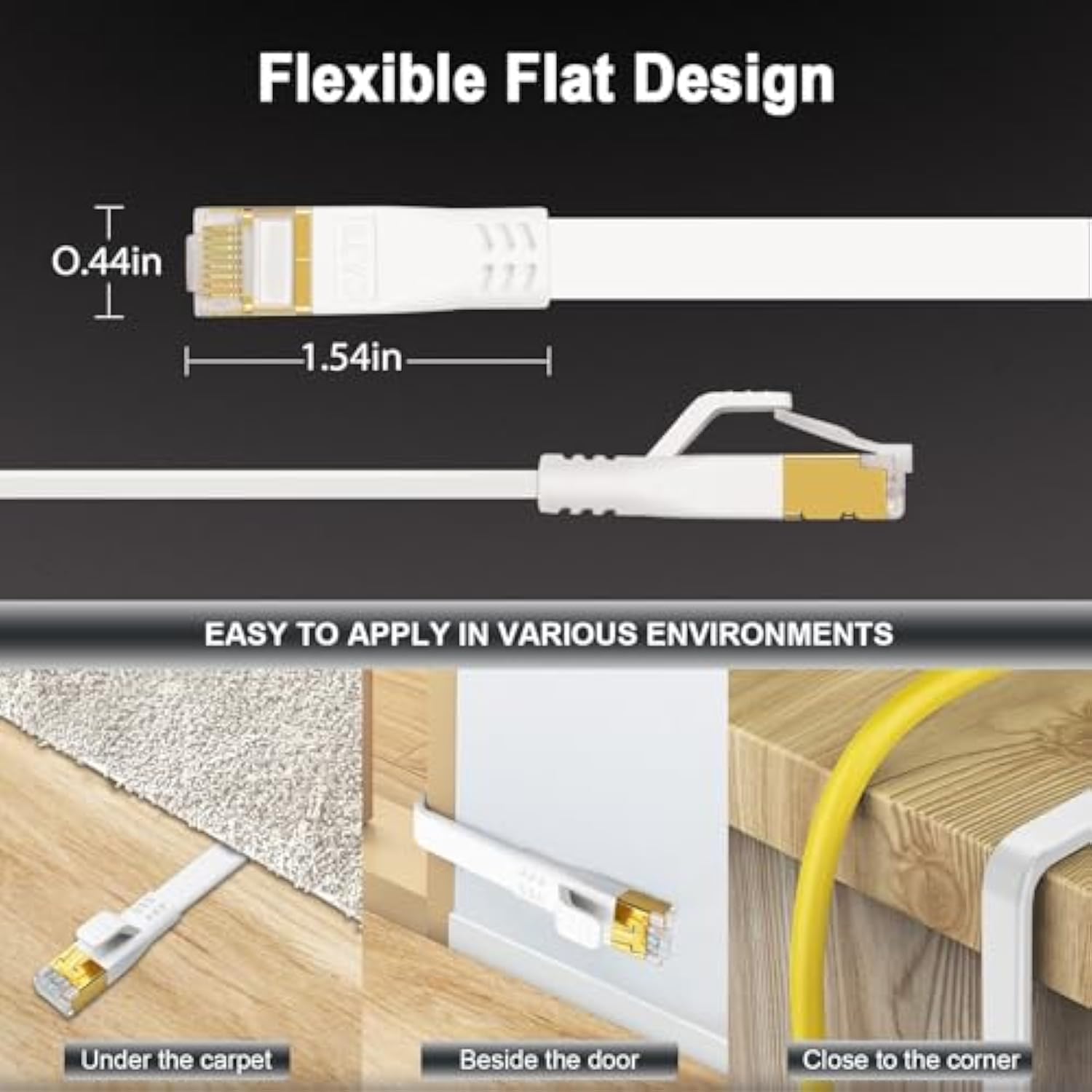 Cat 8 Ethernet Cable 25Ft, Ethernet Cable For Gaming, High Speed 40Gbps 2000Mh