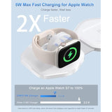 3 In 1 Wireless Charging Station For Apple Multiple Devices, Foldable Magnetic Fast Travel Charger, Compatible With Magsafe Iphone 16 15 14 13 12 Apple Watch & Airpod, Gift For Women