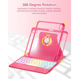 Touchpad Keyboard Case For Ipad (A16) 11Th 10Th Generation, 360 Rotation Cover With Pencil Holder Wireless Backlit Detachable Keypad For Ipad 11 Inch 2025/10 Gen 10.9" 2022 Watermelon Red