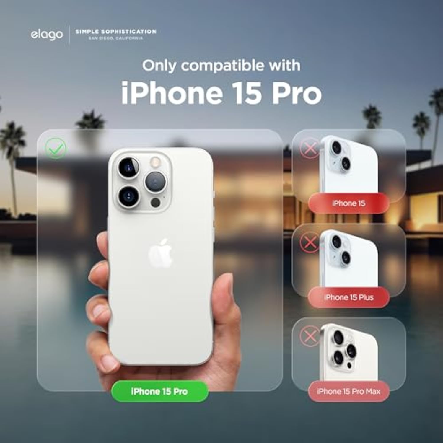 elago Premium Liquid Silicone Case for iPhone 15 Pro Ocean Blue - Durable and Water Resistant Phone Case