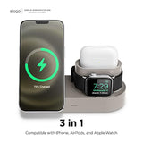 elago MS Charging Station 2 - Compatible with iPhone 17/16/15/14/13/12 Series, AirPods Pro 2/Pro, AirPods 4/3 and All Apple Watch Series [Stone] [Charging Cables Not Included]