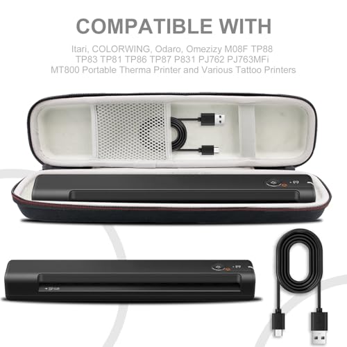 Tattoo Stencil Printer Case Compatible With Phomemo/Peripage/Sacnahe/Itari/Phomemo Tp88 M08F Tp81 Tp83 A4 Portable Printer&Tattoo Machines, Suitable For Most Tattoo Template Machine Brands (Black)