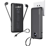 Portable Charger With Built-In Cables&Ac Wall Plug,Slim 10000Mah 22.5W Fast Charging Power Bank,5 Output 2 Input Usb-C External Battery Pack Compatible With Iphones,Samsung,Android, Etc