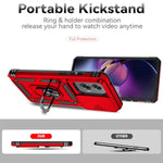 Phone Case For Motorola Moto G Stylus 5G 2024 Case With Hd Screen Protector & Slide Camera Cover & Kickstand, [Military-Grade] Phone Case For Moto G Stylus 5G 2024 (Red)