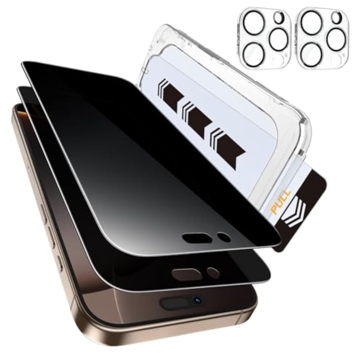 2+2 Pack For Iphone 16 Pro Max Privacy Screen Protector 6.9" With Camera Lens Protector [Auto Alignment/Dust Removal] Anti Spy Tempered Glass [Military Grade Shatterproof] Case Friendly