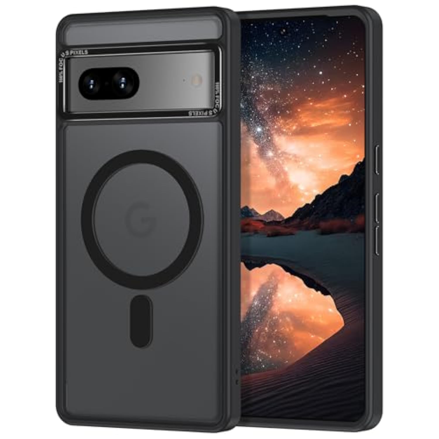 Magnetic For Google Pixel 7 Case, [Military Grade Drop Protection] [Compatible With Magsafe] Shockproof Slim Translucent Matte Anti-Slip For Women Girls Men Case, Black