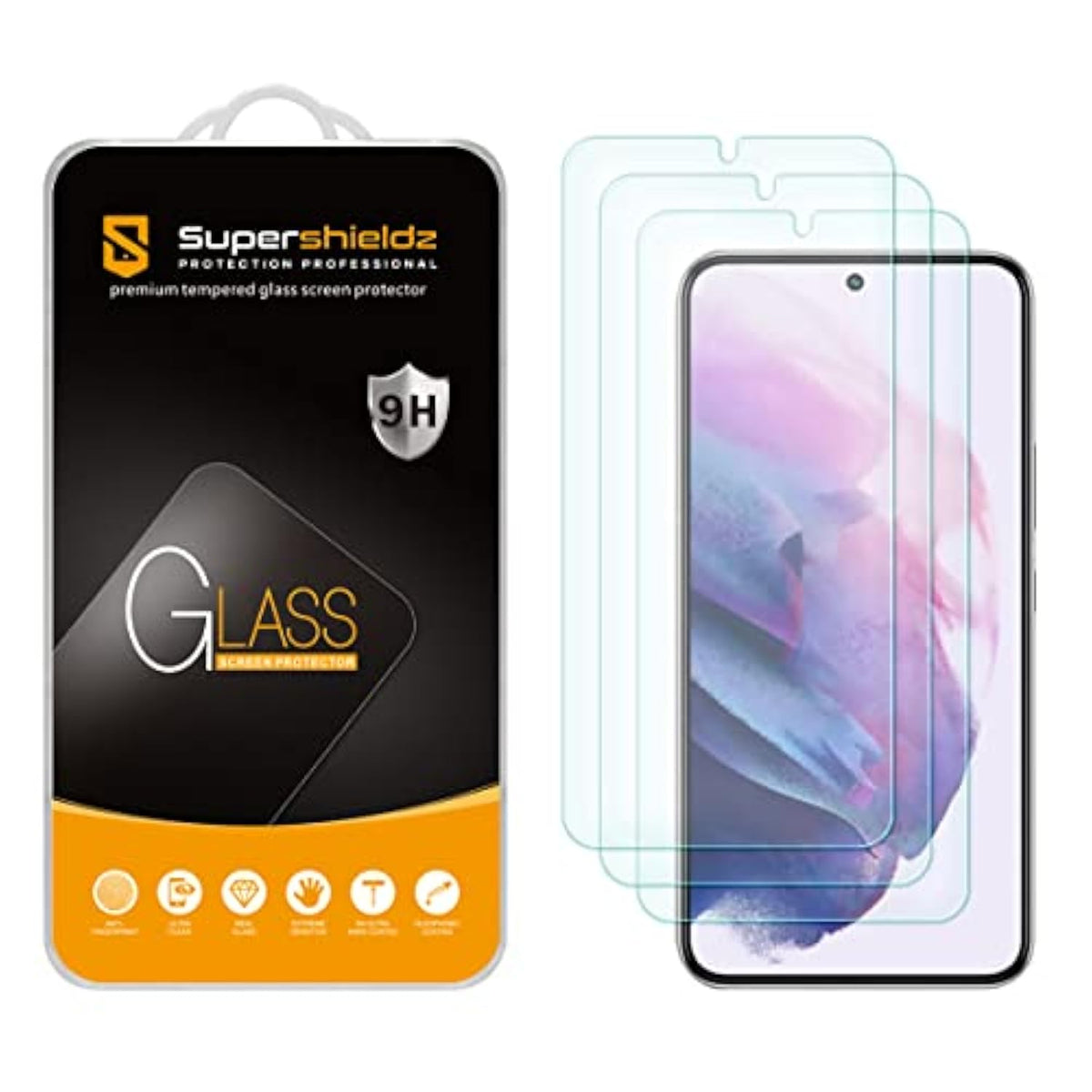(3 Pack) Designed For Samsung Galaxy S22+ / S22 Plus Tempered Glass Screen Protector, Anti Scratch, Bubble Free
